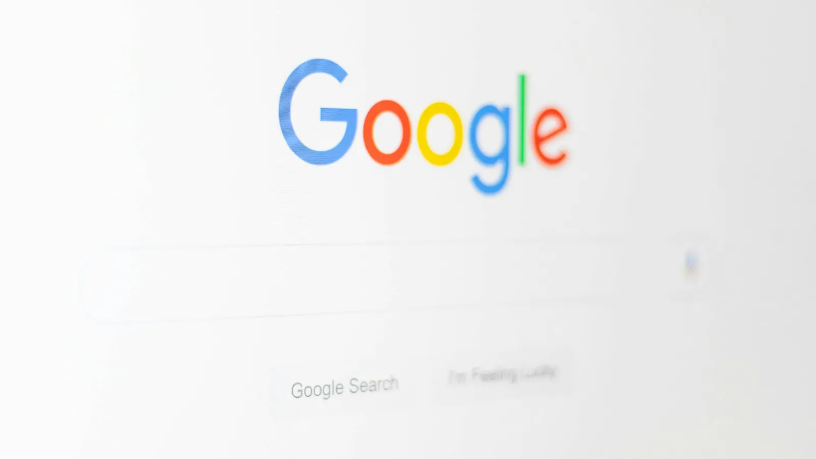 Google search page open on a screen